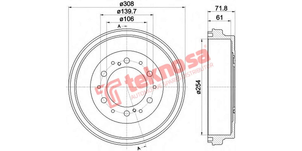 Brake Drum Toyota Quantum 2500 2700 05 R614